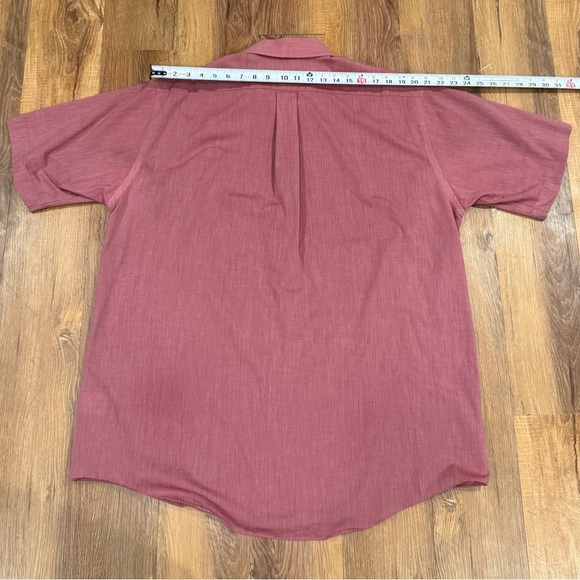 STAFFORD Men's Wrinkle Free Short Sleeve Button Up Shirt (Size: 17.5) EUC - Picture 10 of 14